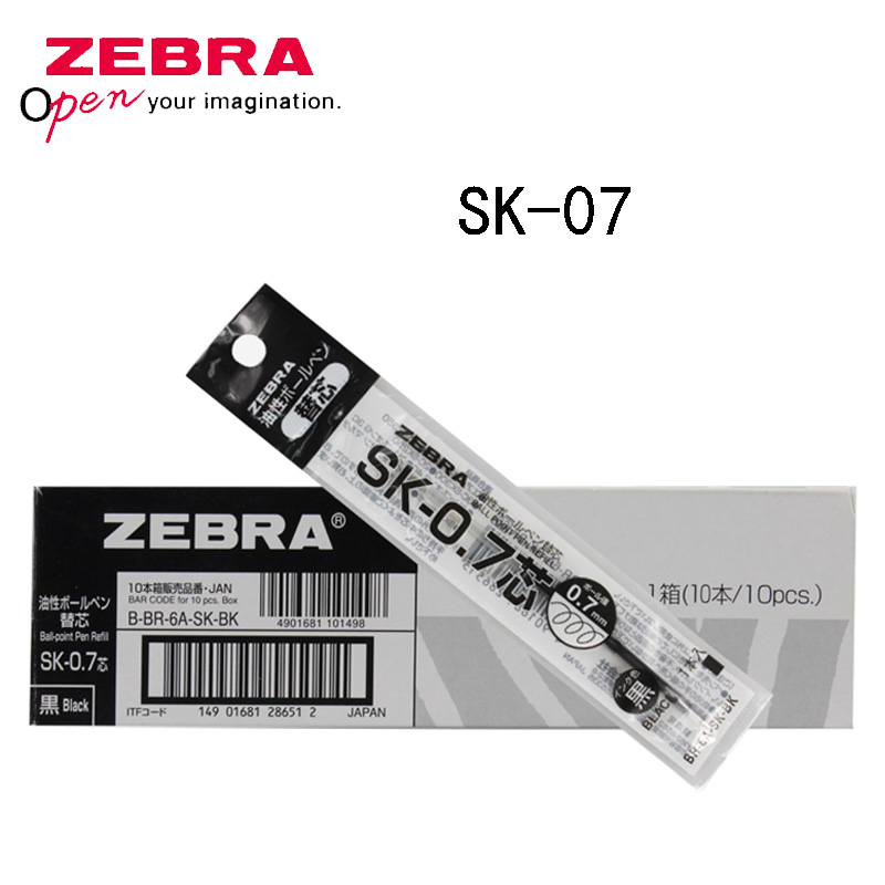 Zebra Tablet Accessories - ゼブラ-色とりどりの詰め替えボールペン,SK-0.7 mmの詰め替え,ミディアムオイル,b4sa1多機能ペンに適しています,12個