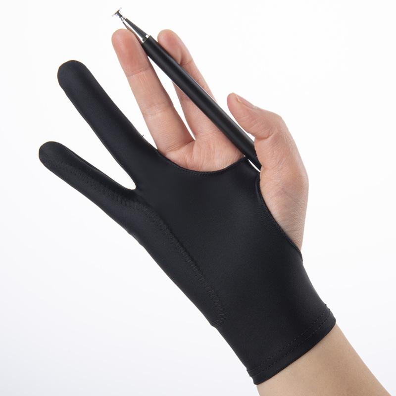 Drawing Glove Artist - 1PC 二本指ハンドペイントグローブ油絵画材アンチタッチタブレットデジタルボードスクリーンタッチ描画防汚