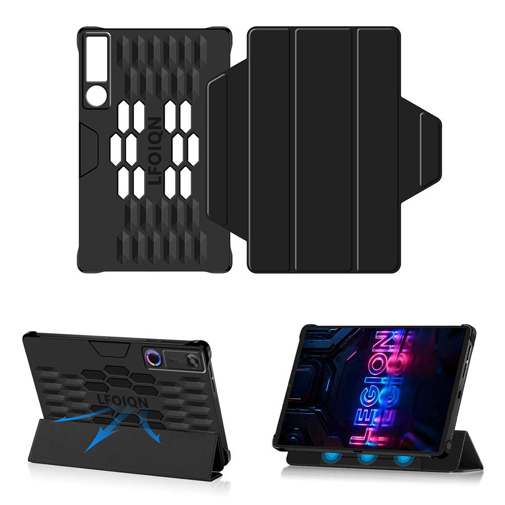 Cooling Stand Tablet - Lenovo Legion Y700 第5世代冷却ゲーミングタブレット用磁気着脱式保護ケース スタンド付き 耐衝撃カバー