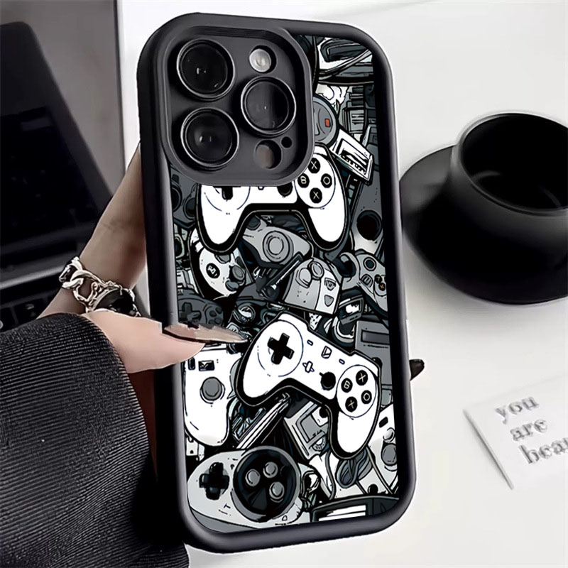 Samsung Galaxy A55 - ゲームコントローラー型グラフィックシリコンケース サムスン Galaxy S26 S25 S24
