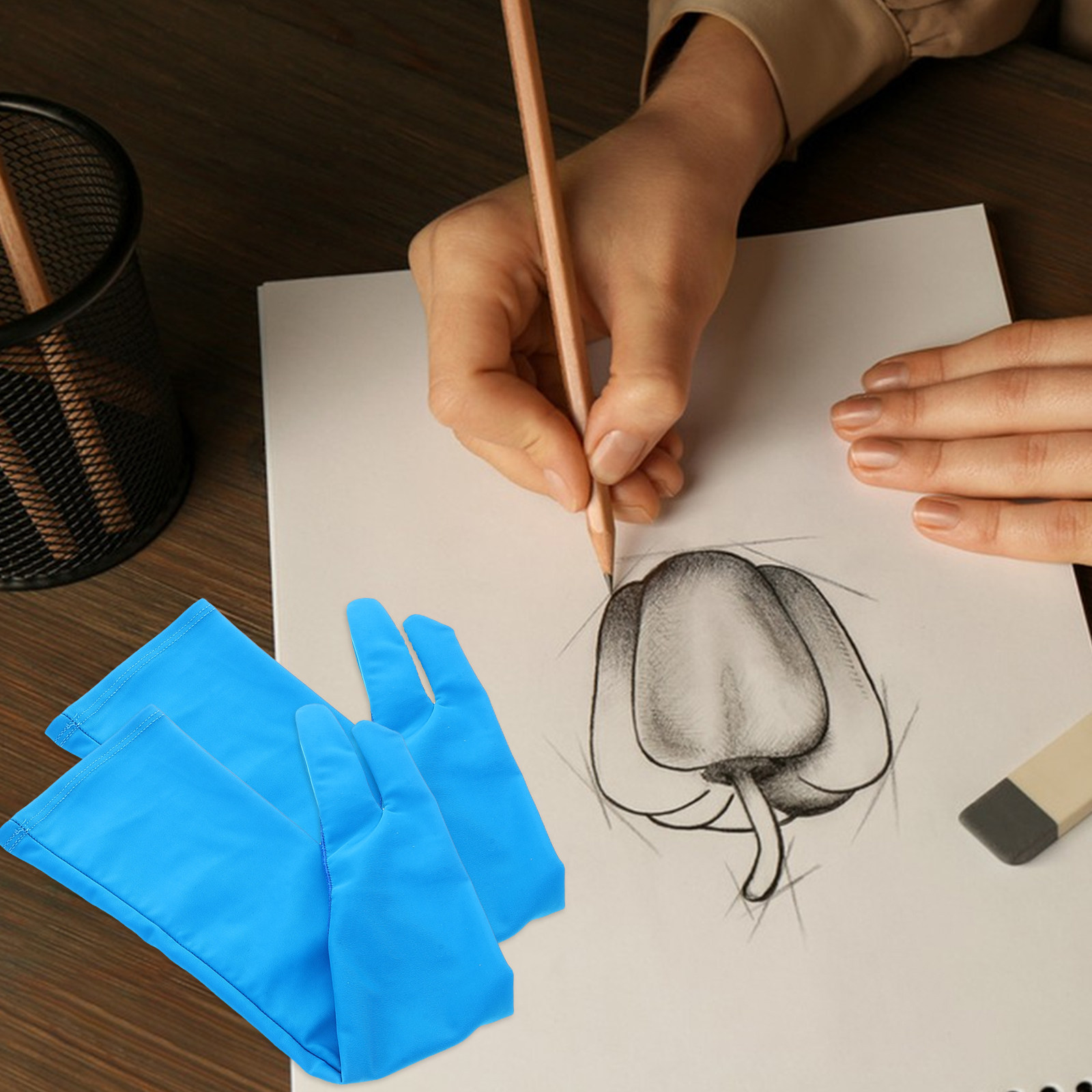 1組の描画用グローブ。デジタルアート用の、指2本を保護し、汚 - Drawing Glove Artist のレビューと価格