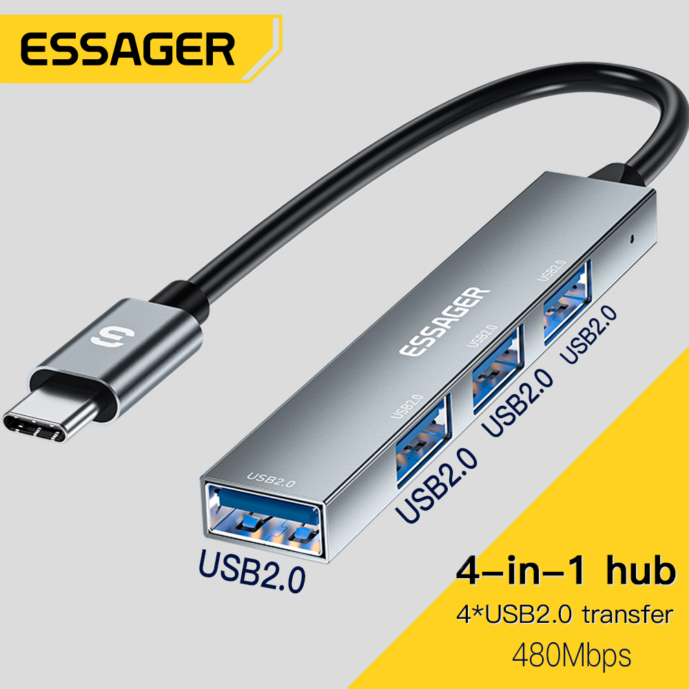 Essager 4 in 1 USB C ケーブルハブ US - Usb Hub Type C のレビューと価格