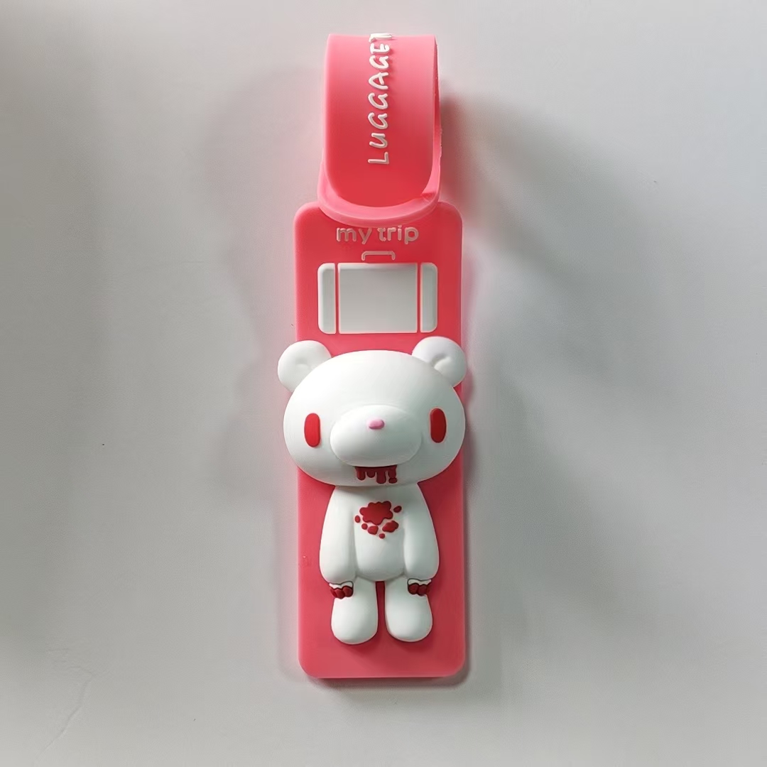 かわいい漫画のクマのシリコン製荷物タグ、紛失防止スーツケース - Tablet Cute Accessories のレビューと価格