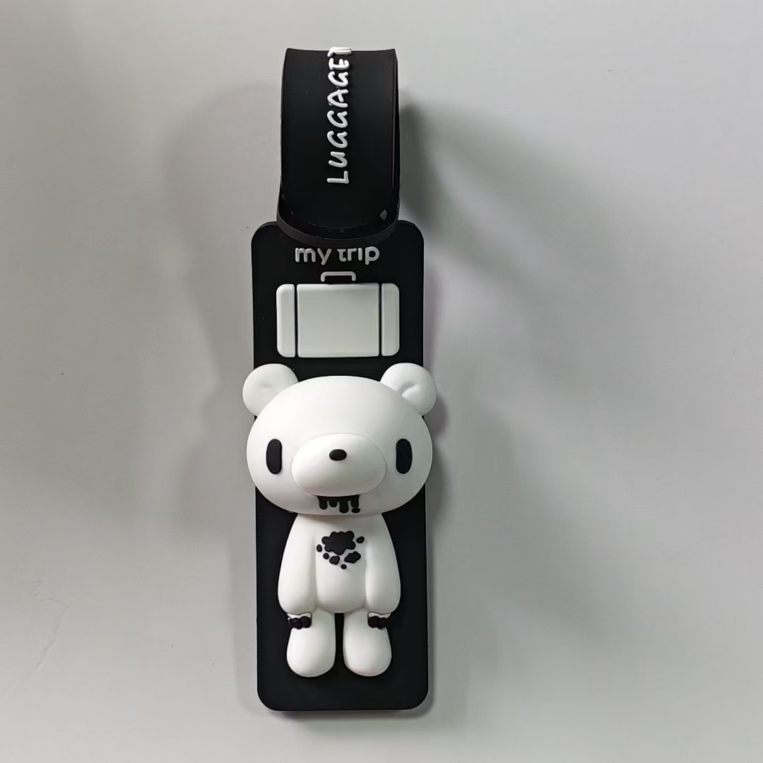 かわいい漫画のクマのシリコン製荷物タグ、紛失防止スーツケース - Tablet Cute Accessories のレビューと価格