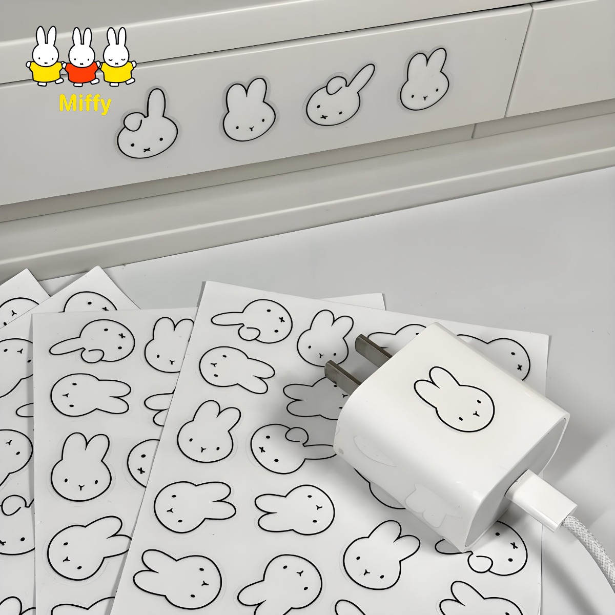 かわいいアニメミッフィーウサギ水カップステッカーかわいい漫画 - Tablet Cute Accessories のレビューと価格