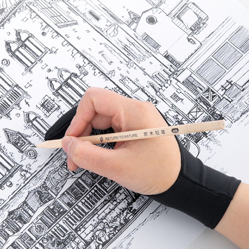 1 個シンプルな 1/2 指ペイント手袋アンチタッチ防汚スケ - Drawing Glove Artist のレビューと価格