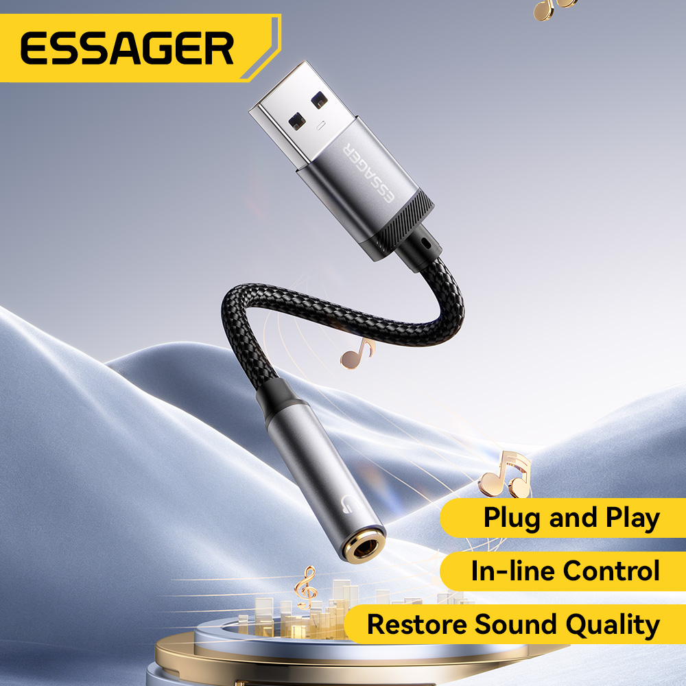 Essager USB-3.5mmオーディオケーブル、外部サ - Wired Earphone Lightning のレビューと価格