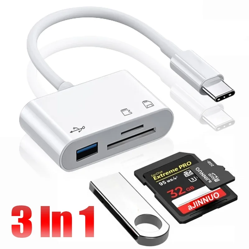 3 in 1 Type-C - USB-C OTGアダプター - Usb Hub Type C のレビューと価格