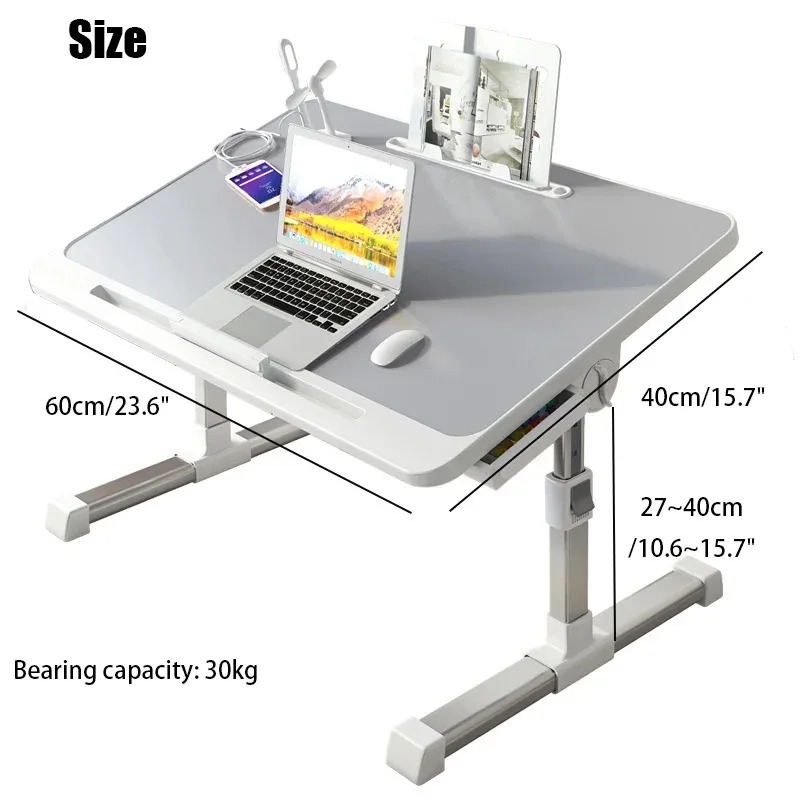 ノートパソコン用ベッドトレイテーブル、高さ調節可能、ポータブ - Tablet Lap Desk のレビューと価格