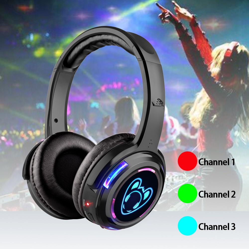 LED 点滅ライト サイレント ディスコ ヘッドフォン 50 - Wired Earphone Lightning のレビューと価格